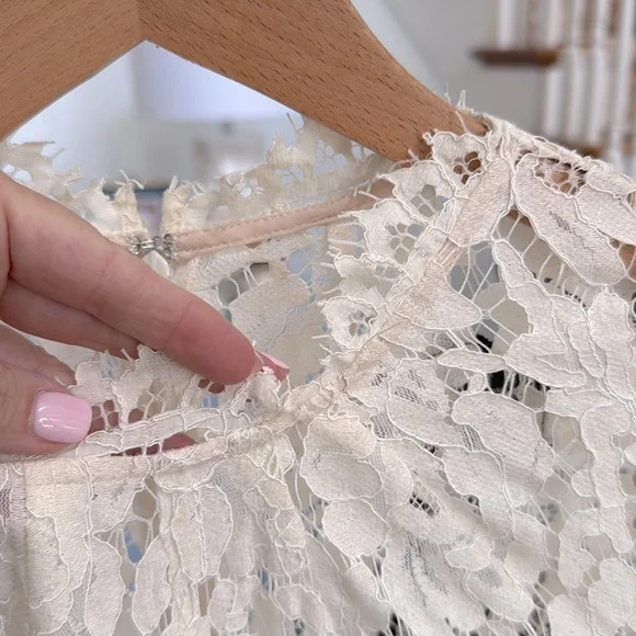 Saylor Ivory lace with Black Appliqué Romper, S - Picture 3 of 8